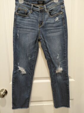 Judy Blue High-Rise Distressed Skinny Jeans in Medium Blue